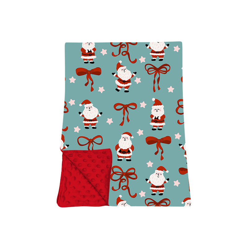 Preorder moq 5 Baby Girls Bows Santa Stars Christmas Blankets