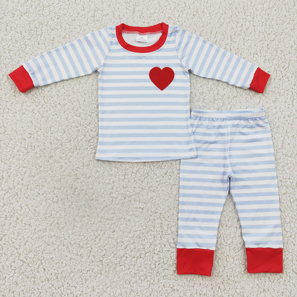 Sibling Boys Baby Girls Valentines Heart Pajamas Clothes Sets