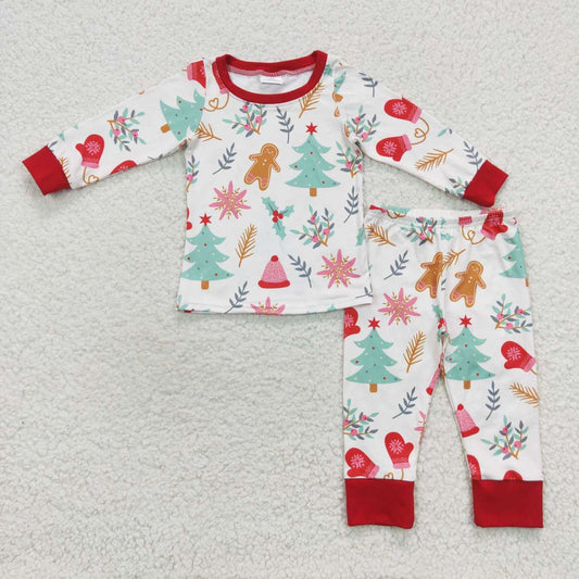Sibling Baby Kids Trees Snowflake Top Pants Christmas Pajamas Sets Zipper Footie Rompers