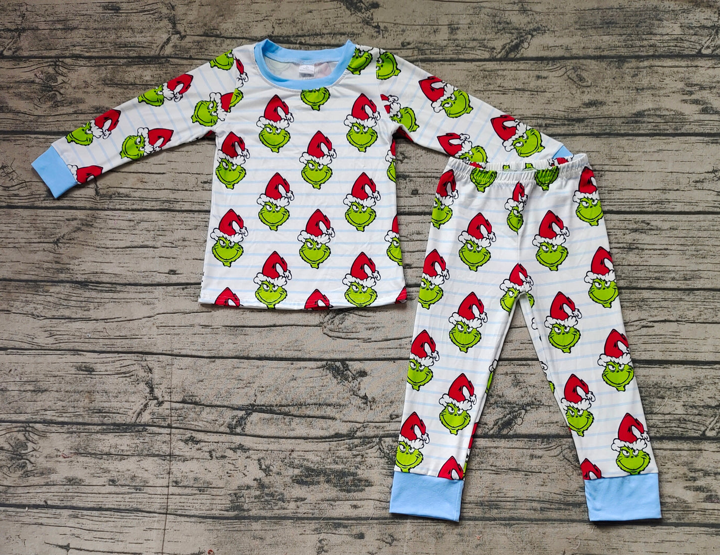 Baby Boys Green Face Long Sleeve Top Pants Bamboo Pajamas Clothes Sets