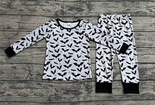 Baby Boys Halloween Grey Bats Top Pants Bamboo Pajamas Clothes Sets
