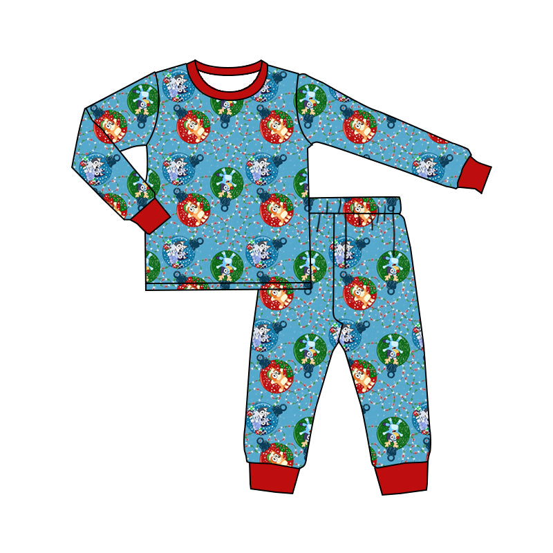 Baby Boys Christmas Dogs Top Pants Pajamas Clothes Sets