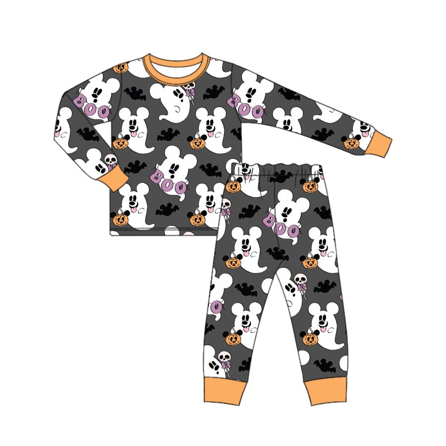 Preorder moq 5 Baby Boys Halloween Ghost Top Pants Pajamas Clothes Sets