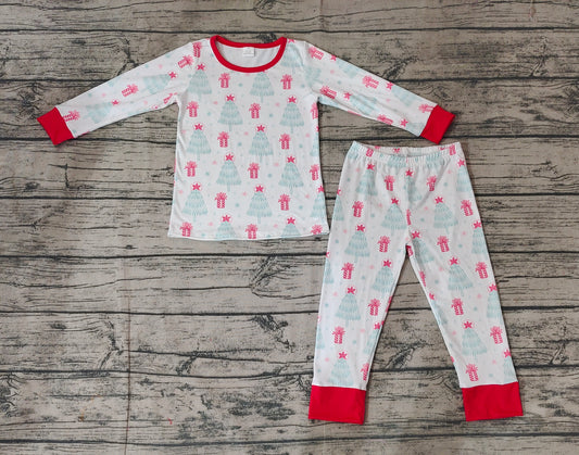 Baby Boys Christmas Tree Stars Bamboo Pajamas Clothes Sets