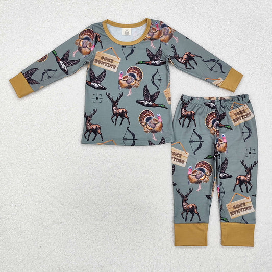 Family Sibling Baby Boys Go Hunting Rompers Pajamas Sets Blanket Adult Men Pants