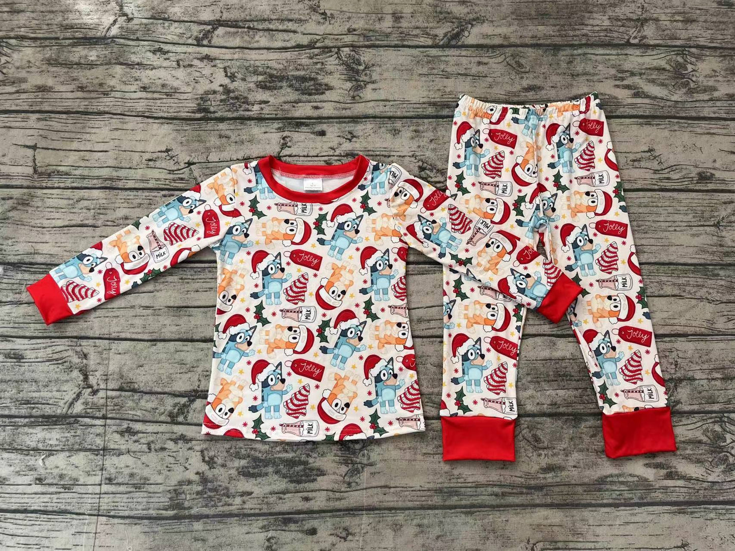 Baby Boys Dogs Christmas Tree Cake Top Pants Pajamas Clothes Sets