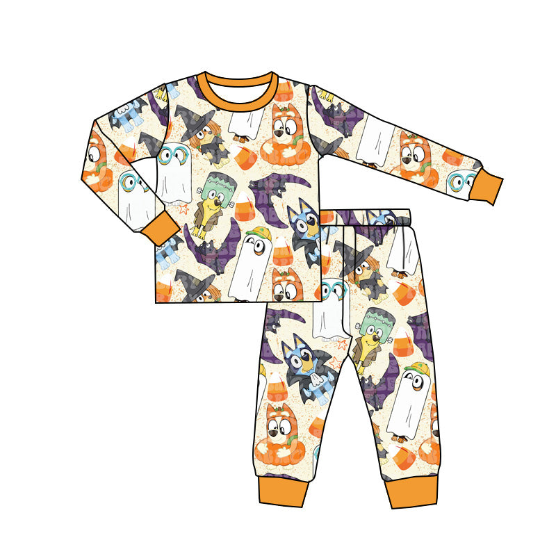 Baby Boys Halloween Dog Ghost Top Pants Pajamas Clothes Sets Preorder