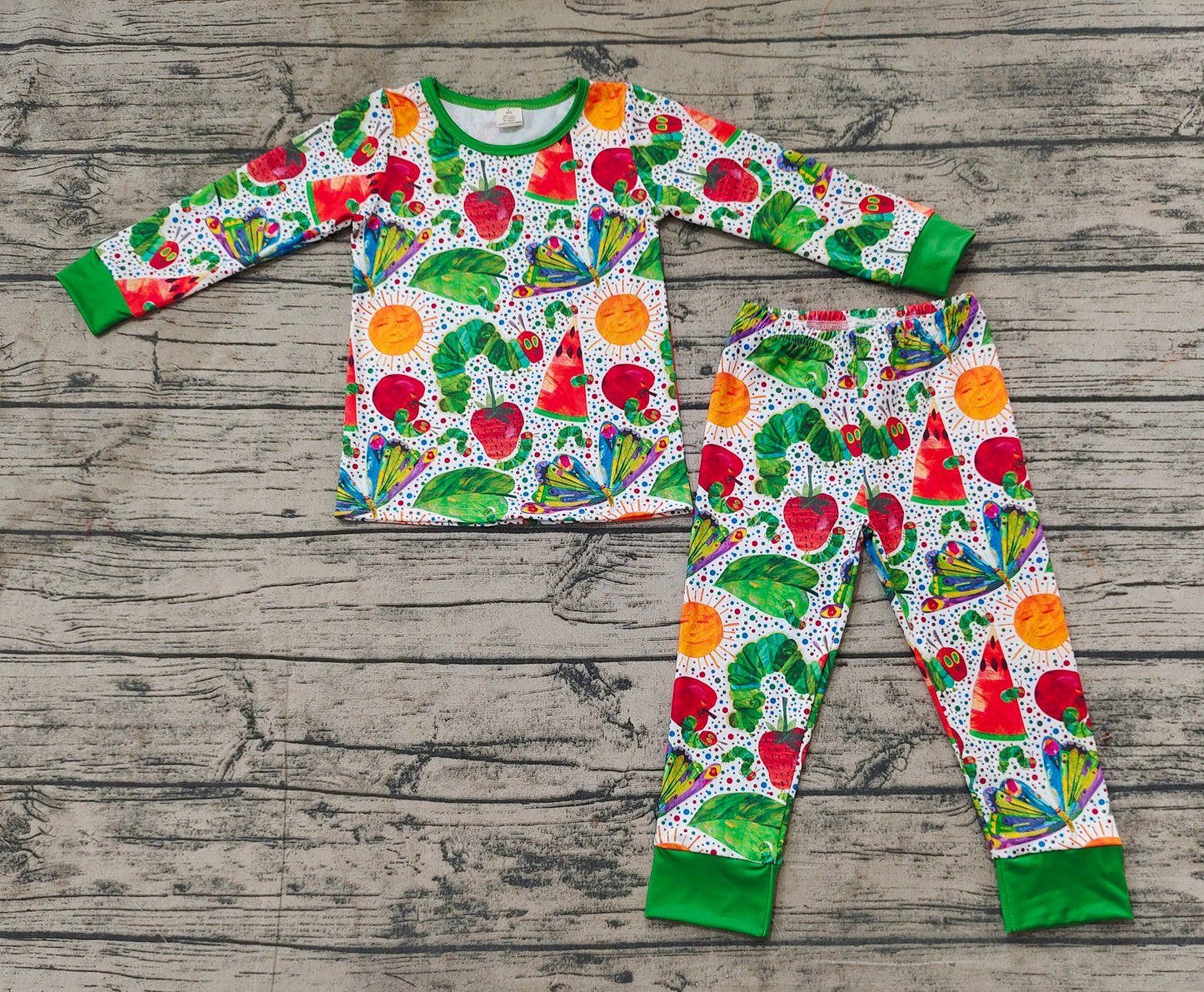 Baby Boys Cartoon Worms Tops Pants Pajamas Clothes Sets