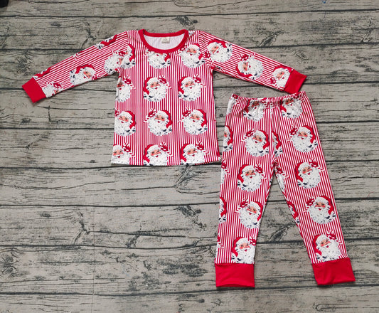 Baby Kids Christmas Stripes Santa Bamboo Pajamas Clothes Sets
