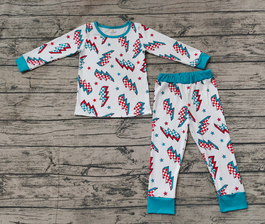 Baby Boys Christmas Light Bamboo Pajamas Clothes Sets