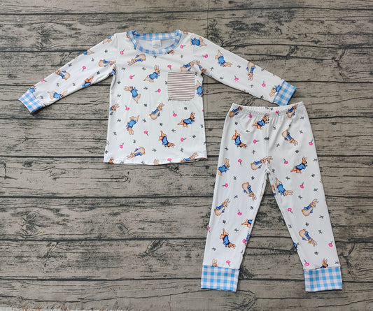 Baby Boys Easter Bunny Pocket Top Pants Pajamas Clothing Sets