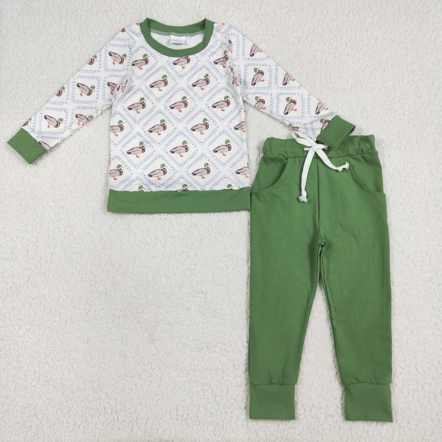 Sibling Baby Boys Southern Camo Ducks Dogs Deer Top Pants Hunting Pajamas Clothes Sets