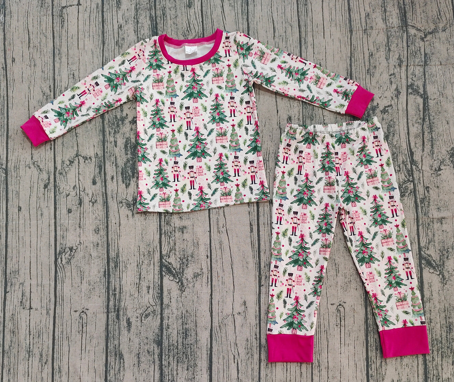 Baby Boys Christmas Trees Soldiers Top Pant Pajamas Sets