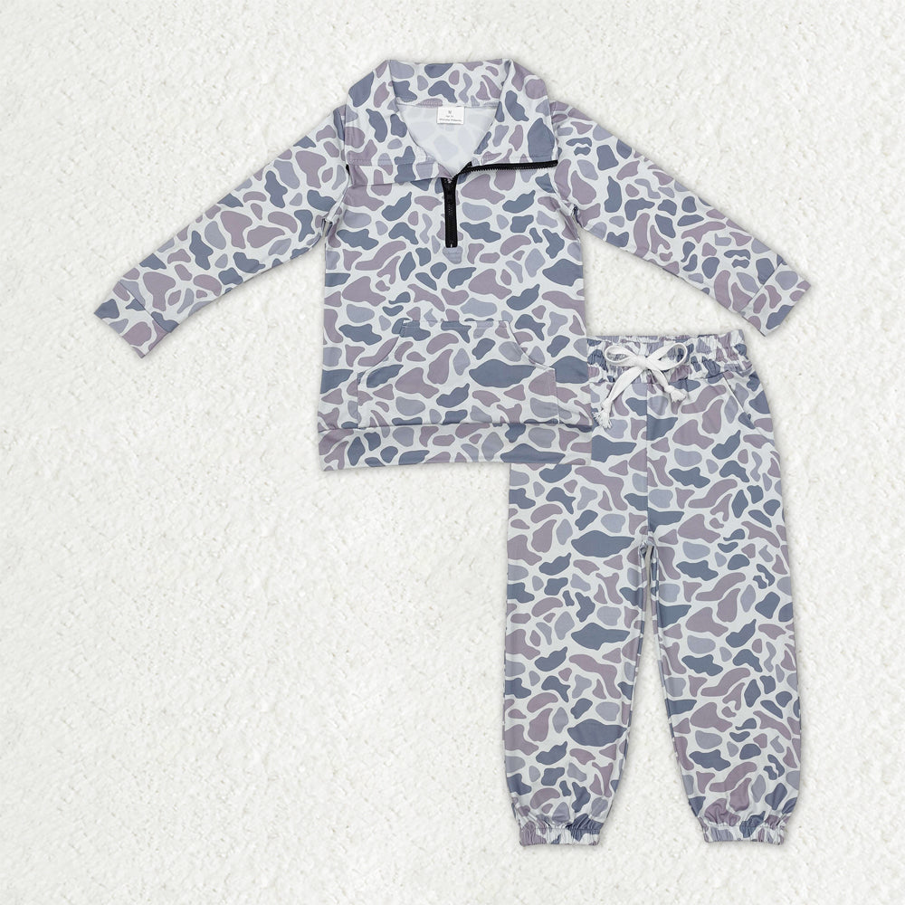 Mama and Me Southern Camo Zipper Pullover Top Pockets Jogger Pants Clothes Sets