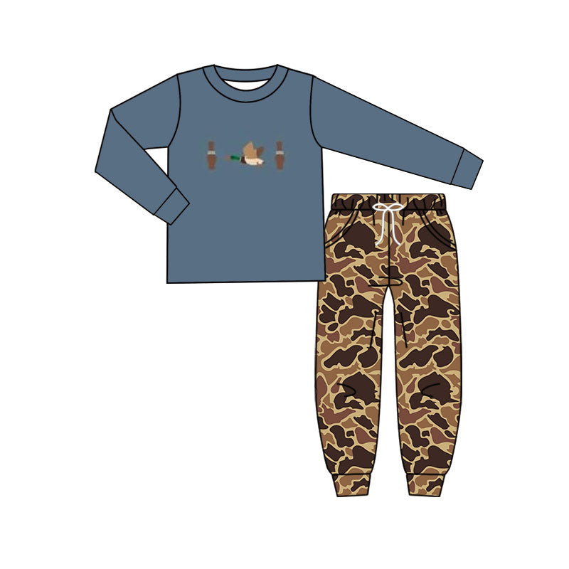 Baby Boys Ducks Calls Top Camo Pockets Jogger Pants Hunting Clothes Sets Preorder
