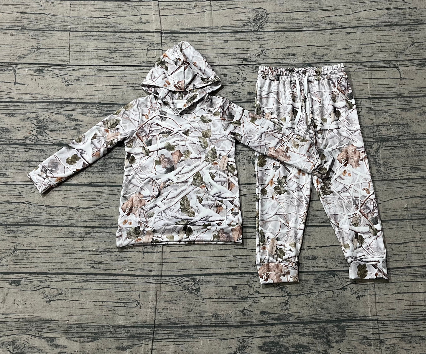 Baby Boys Southern Leaves Camo Pockets Hoodie Jogger Clothes Sets