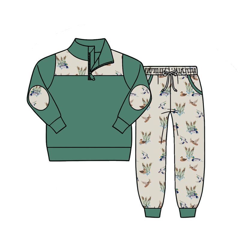 Baby Boys Long Sleeve Zip Pullover Top Ducks Pockets Jogger Hunting Clothes Sets Preorder