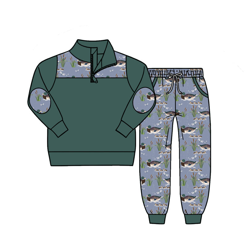 Baby Boys Long Sleeve Zip Pullover Top Ducks Pockets Jogger Hunting Clothes Sets Preorder