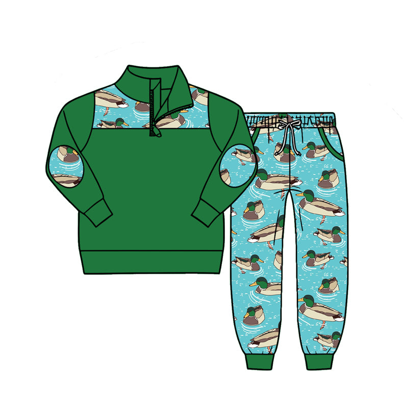 Baby Boys Long Sleeve Zip Pullover Top Ducks Pockets Jogger Hunting Clothes Sets Preorder