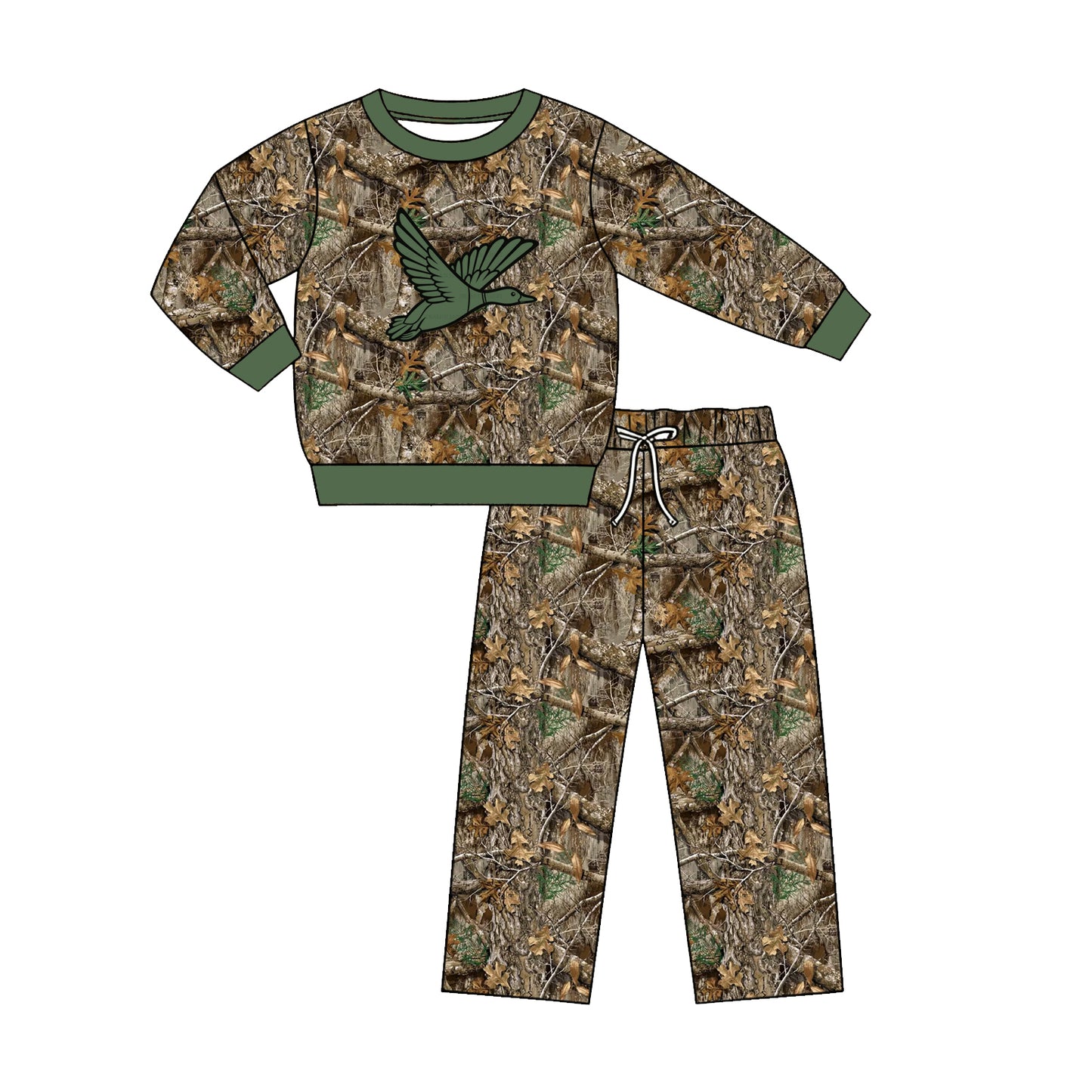 Baby Boys Southern Leaves Camo Duck Top Pant Hunting Clothes Sets Preorder