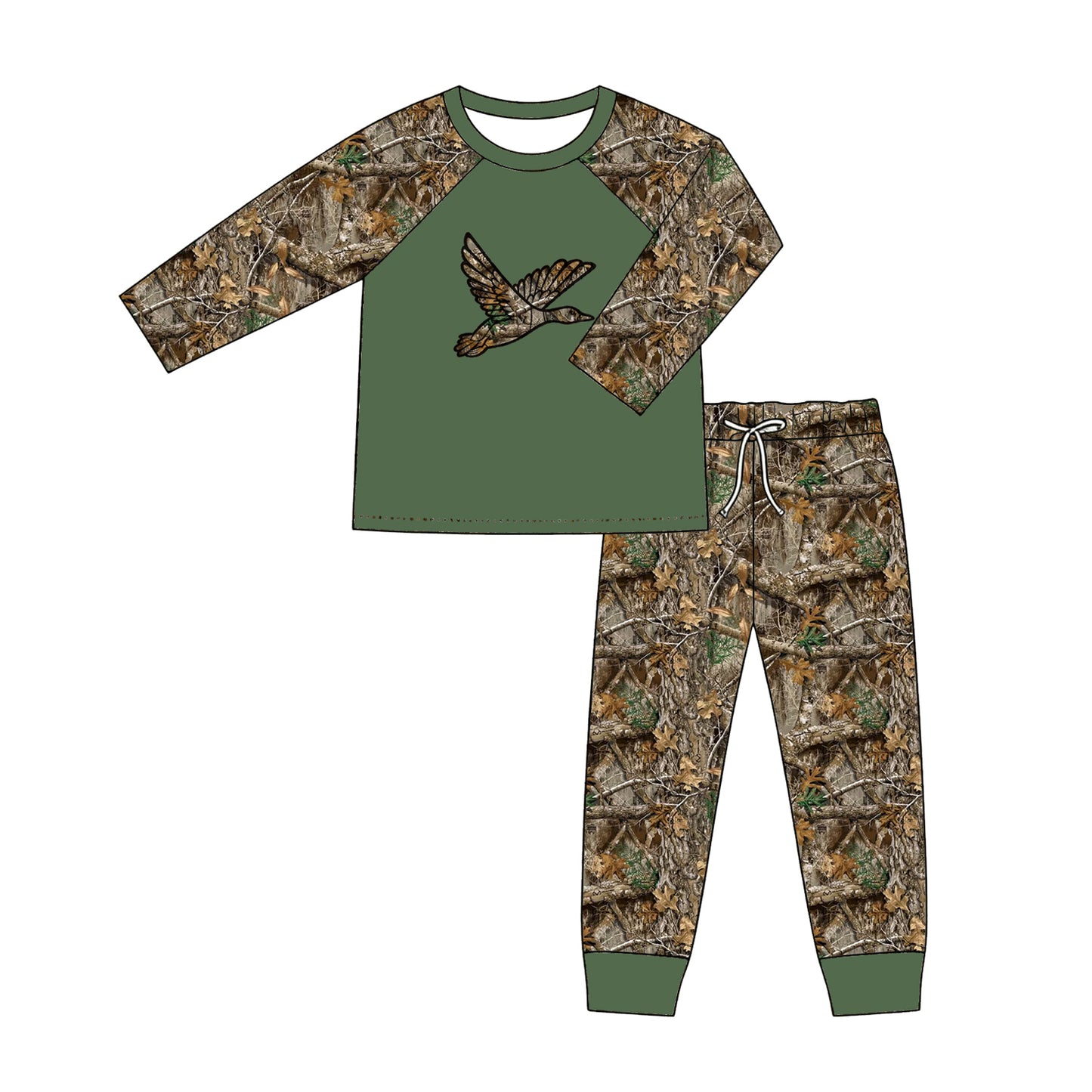 Baby Boys Southern Leaves Camo Duck Top Joggers Hunting Clothes Sets Preorder