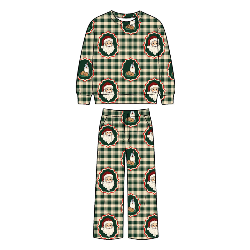 Preorder moq 5 Baby Boys Santa Checked Top Pockets Pants Christmas Clothes Set