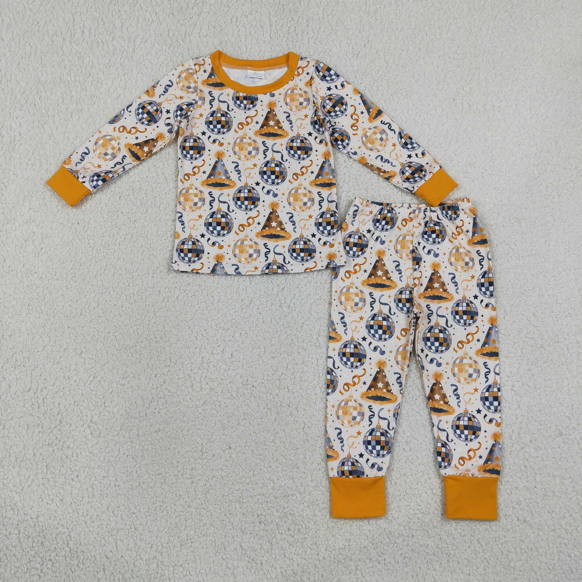Baby Boys Stars Lights Top Pant Happy New Year Pajamas Sets