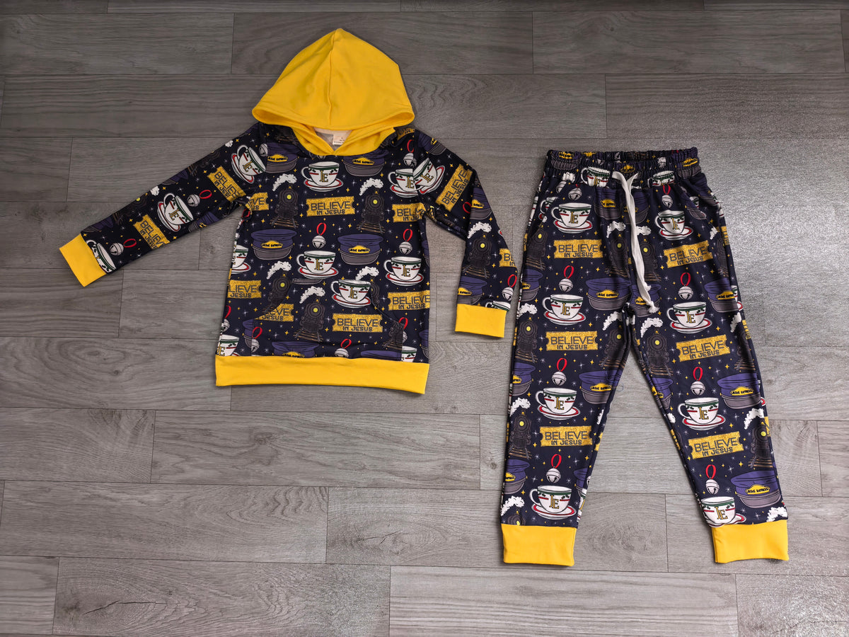 Baby Boys Believe in Jesus Hoodie Pockets Jogger Clothes Set