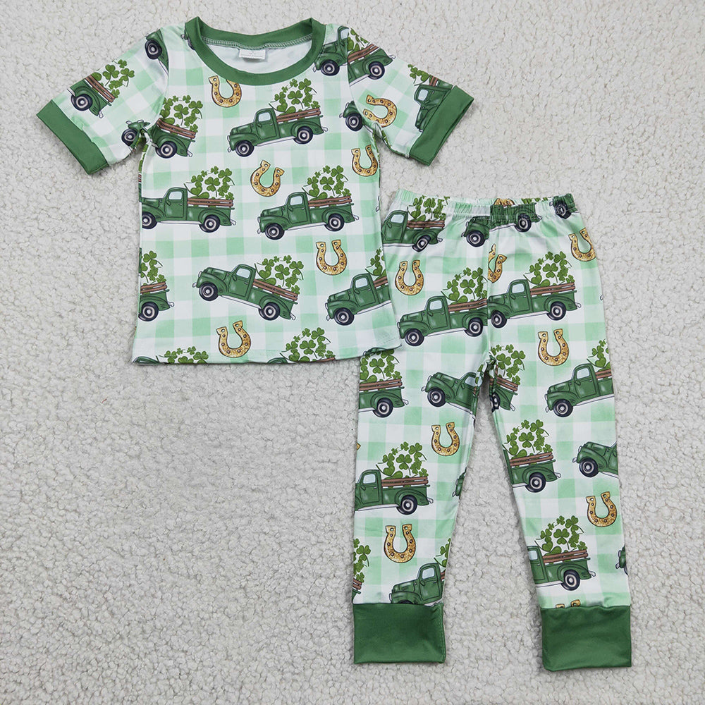 Sibling Boys Baby Girls St Patrick Day Pajamas Suits