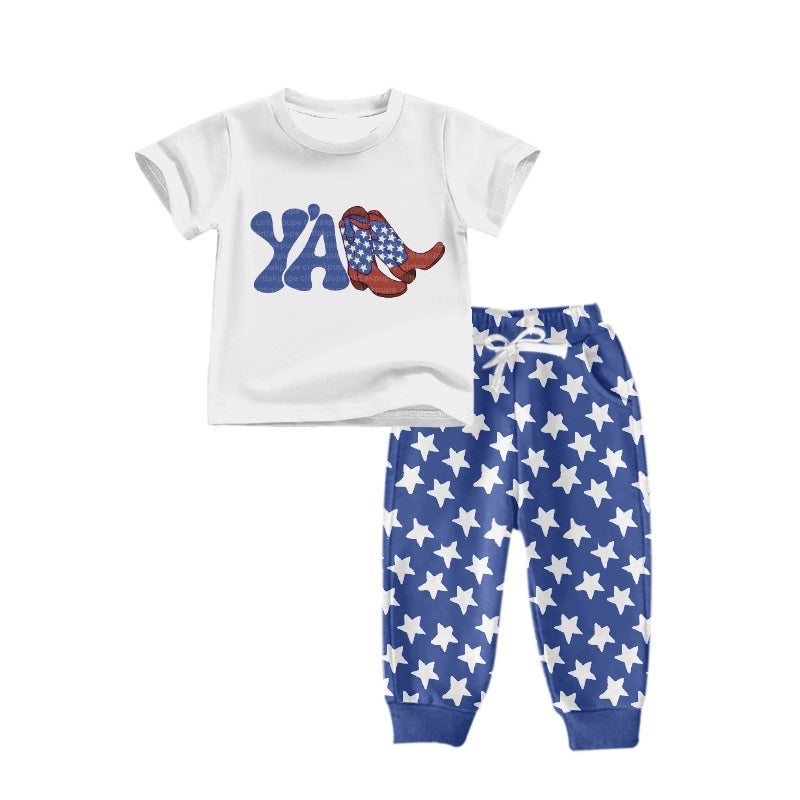 Baby Boys Yall Western Boots Top Stars Pants Clothes Sets preorder