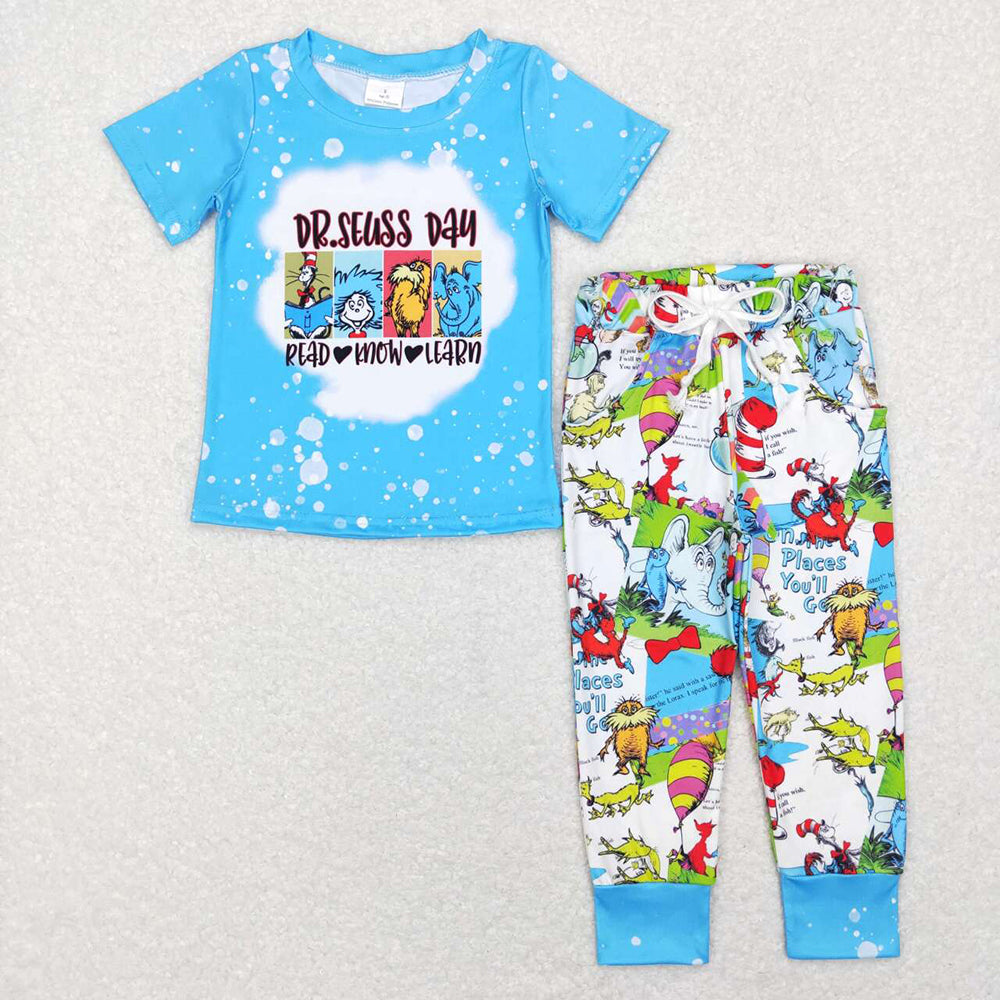 Sibling Baby Boys Cat Dr Reading Top Pants Outfits Clothing Sets