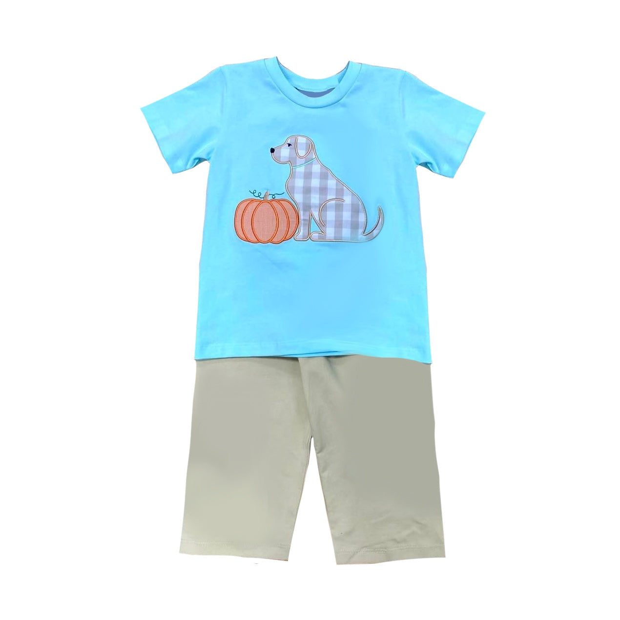 Baby Boys Dog Pumpkin Short Sleeve Top Pants Clothes Sets Preorder