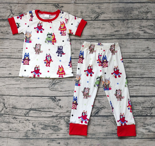Baby Boys Dogs Hero Tops Pants Pajamas Clothes Sets
