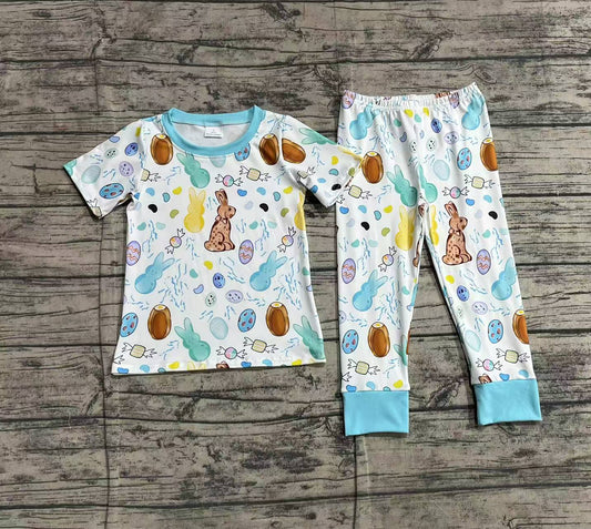 Baby Boys Easter Rabbits Eggs Shirt Pants Pajamas Sets