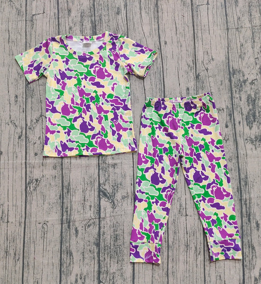 Baby Boys Mardigras Camo Short Sleeve Pant Pajamas Sets