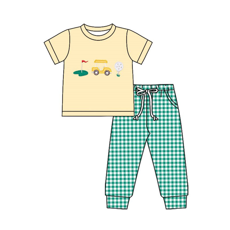 Baby Boys Golf Trucks Top Checked Pockets Jogger Clothes Sets Preorder