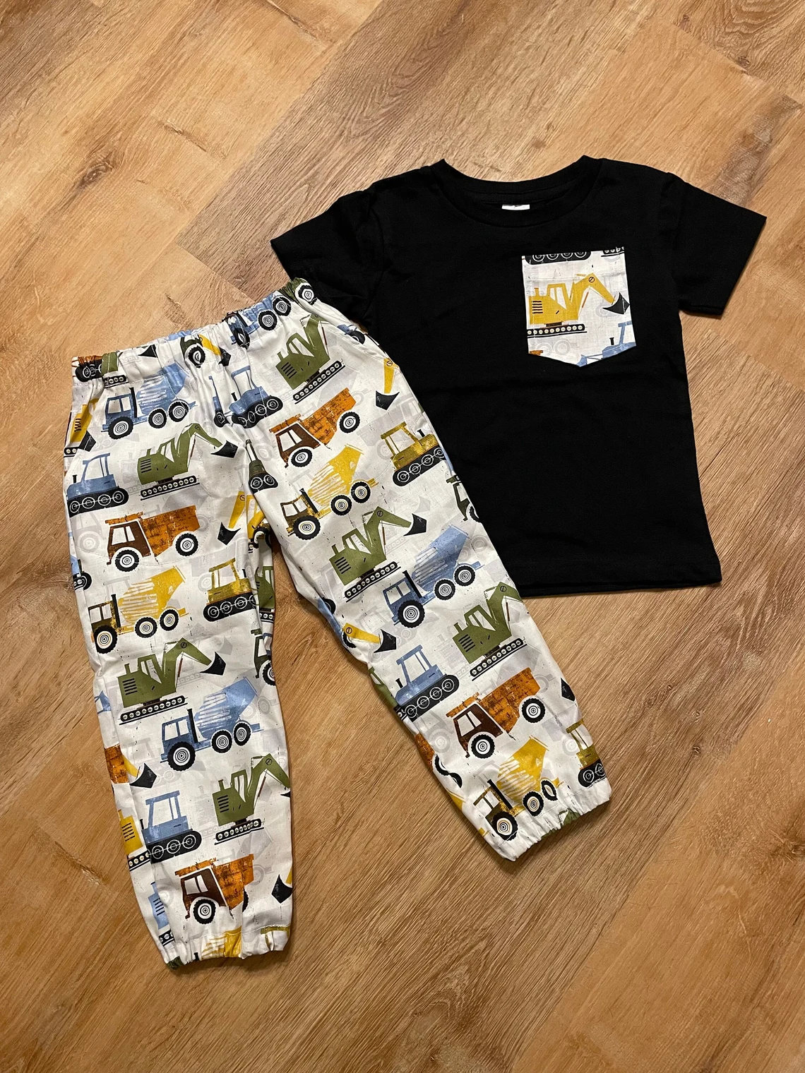 Baby Boys Pocket Shirts Top Excavators Pants Clothes Sets Preorder