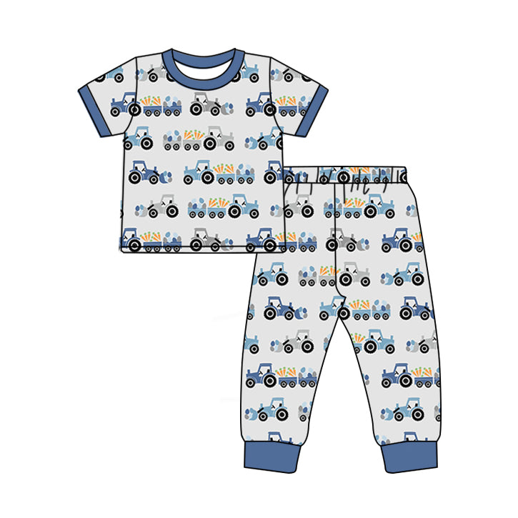 Baby Boys Eggs Carrots Trucks Top Pants Easter Pajamas Sets Preorder