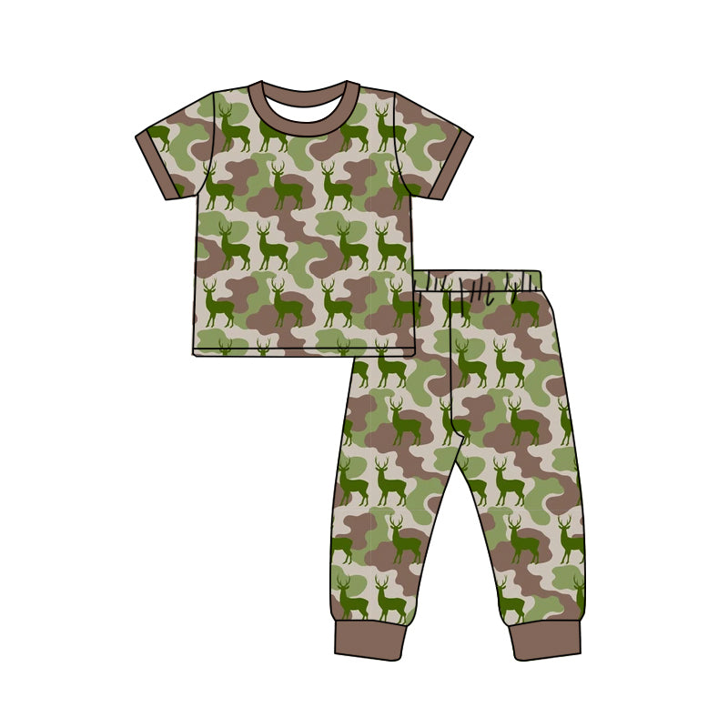 Baby Boys Southern Camo Deer Top Pant Hunting Clothes Sets Preorder