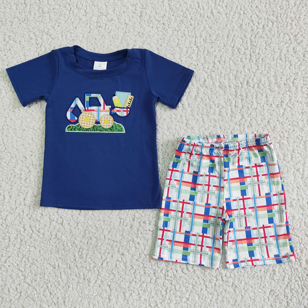 Sibling Brother Baby Boys Back To School Summer Shorts Sets