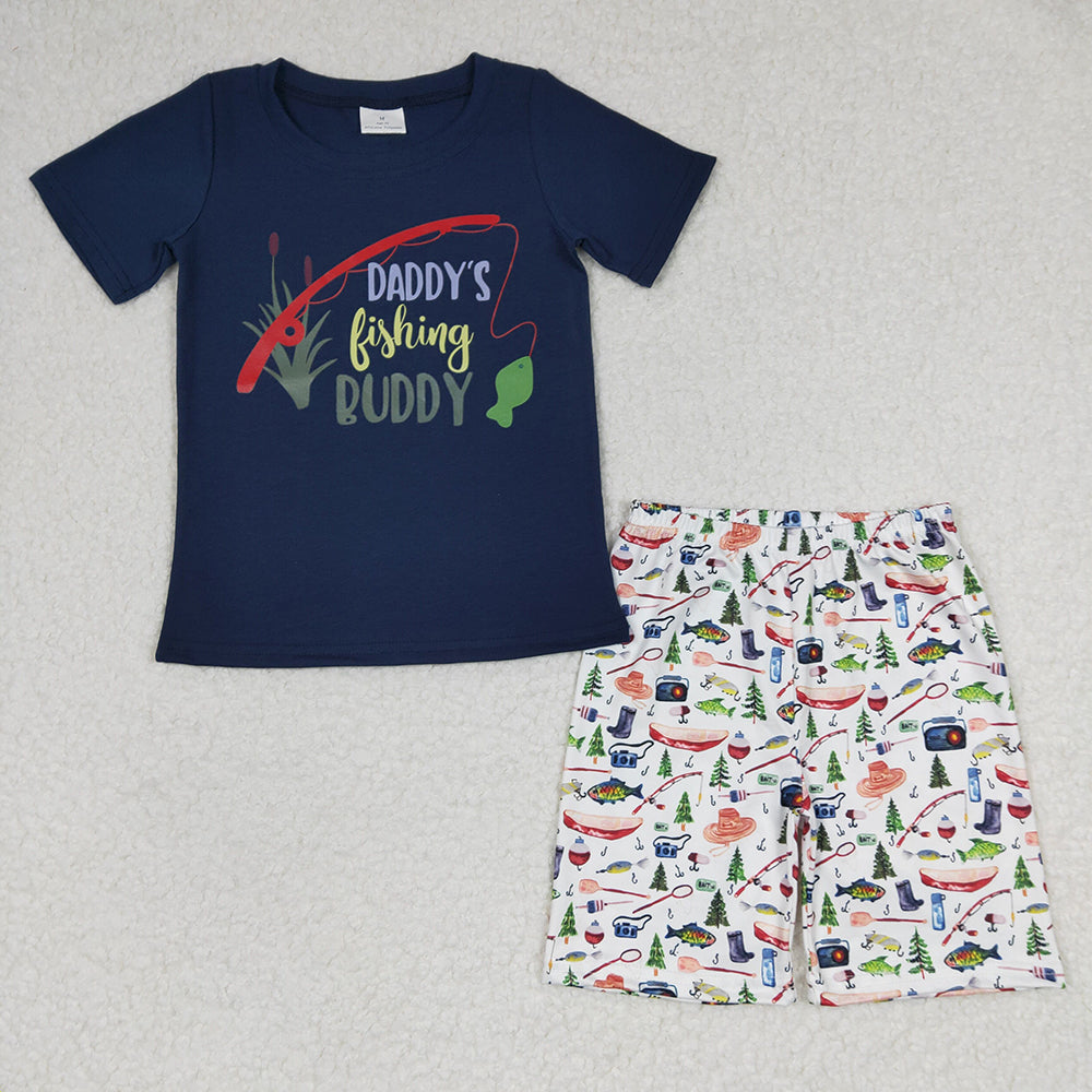 Sibling Boys Baby Girls Summer Fishing Shorts Sets
