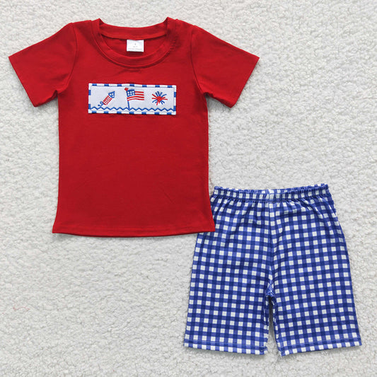 Sibling Baby Boys July 4th Summer Shorts Outfits