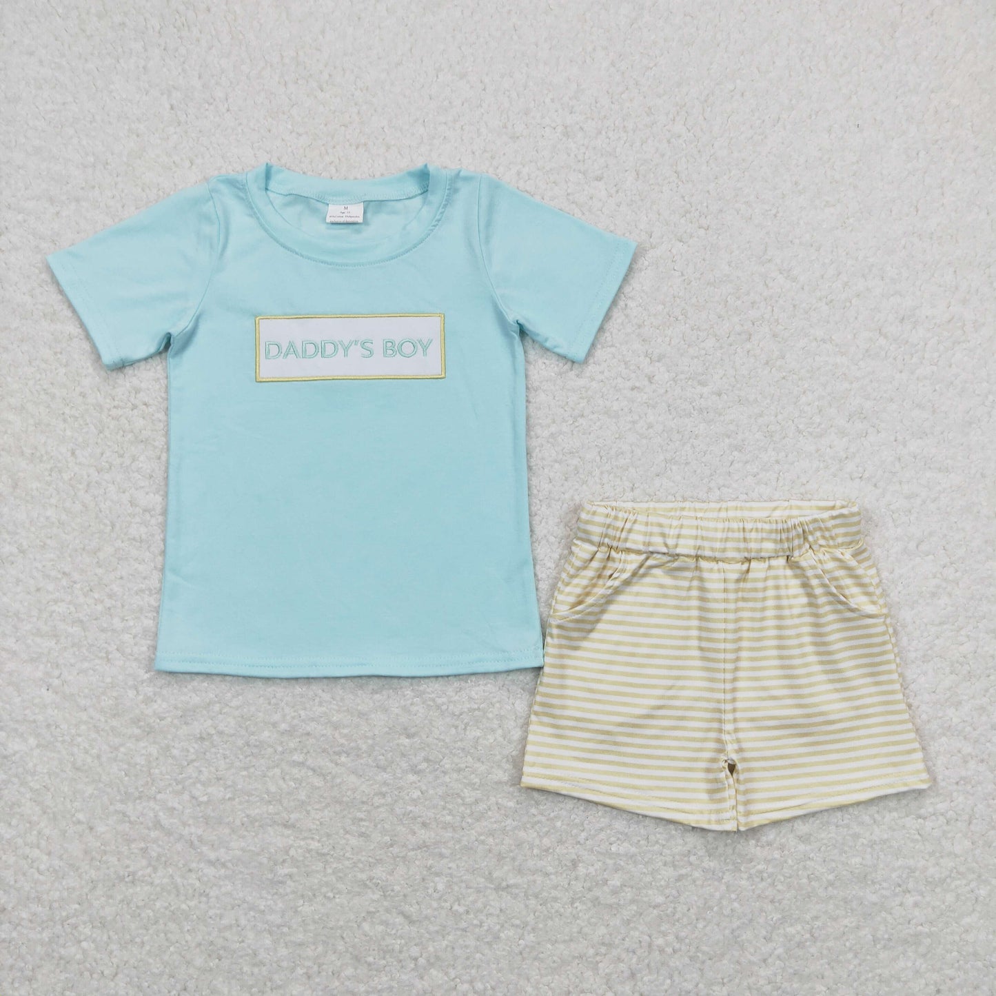 Sibling Baby Boys Daddy's Boy Top Ducks Checkered Shorts Clothes Sets