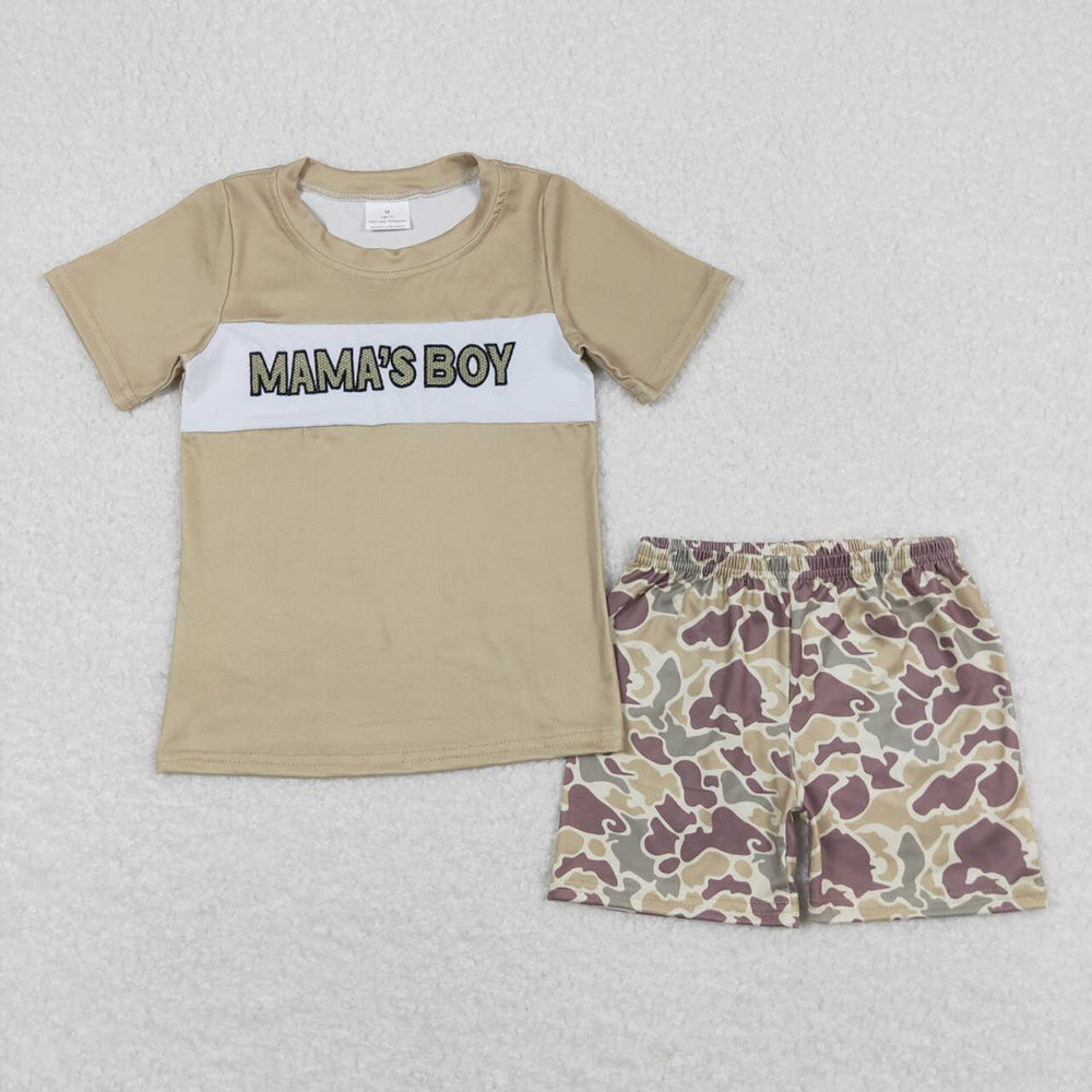 USA Shop Baby Boys Mama's Boys Shirt Camo Shorts Clothes Sets