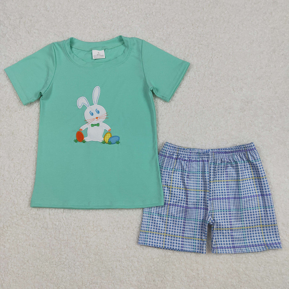 Embroidery Baby Boys Rabbits Easter Shirts Shorts Clothes Sets