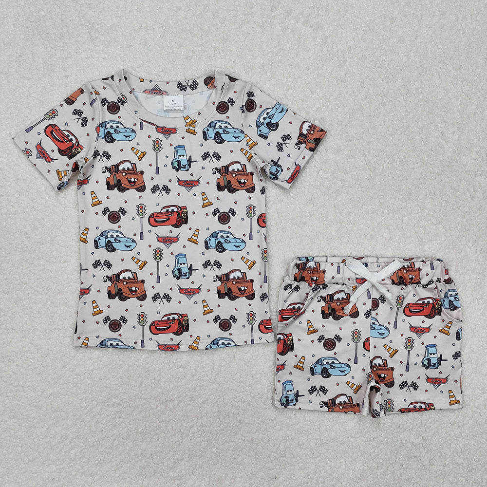 Baby Boys Car Racing Shirt Shorts Pajamas Clothes Sets