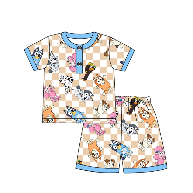 Baby Boys Blue Dogs Shirts Shorts Pajamas Clothes Sets Preorder