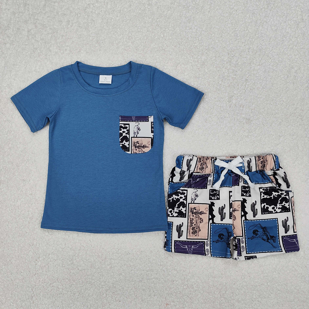 Sibling Baby Boys Western Cowboys Rompers Outfits