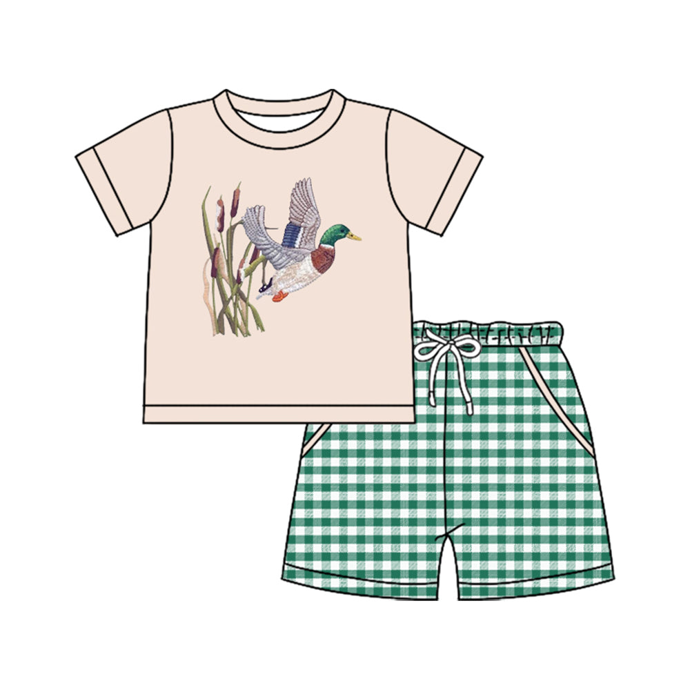 Baby Boys Duck Top Checked Pockets Shorts Hunting Clothes Sets Preorder