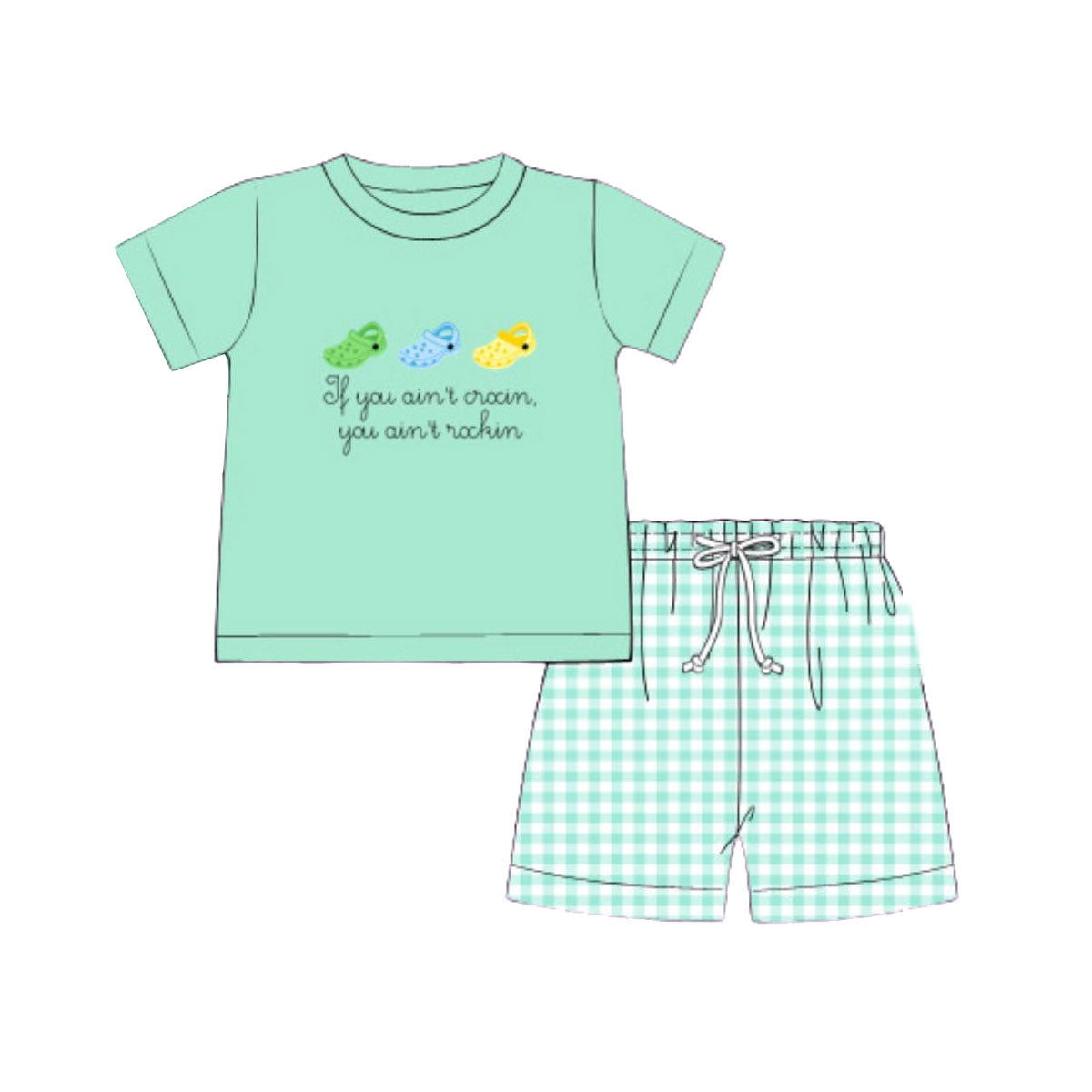 Baby Boys Shoes Top Checked Shorts Western Clothes Sets Preorder